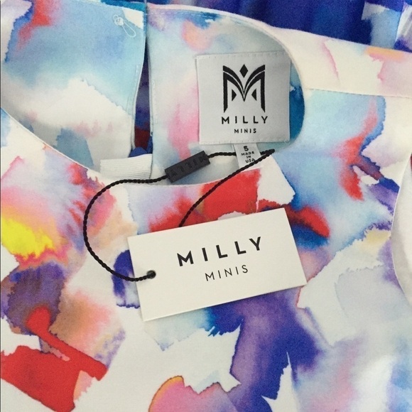 Milly Minis Watercolor Print Party Dress NWT - Picture 5 of 6